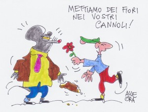 La vignetta è di Gianni Allegra (da Repubblica-Palermo)