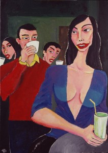 "Cappuccino italiano sulla rambla", illustrazione di Gianni Allegra