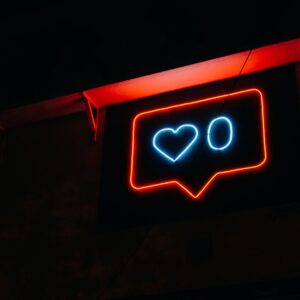 heart and zero neon light signage